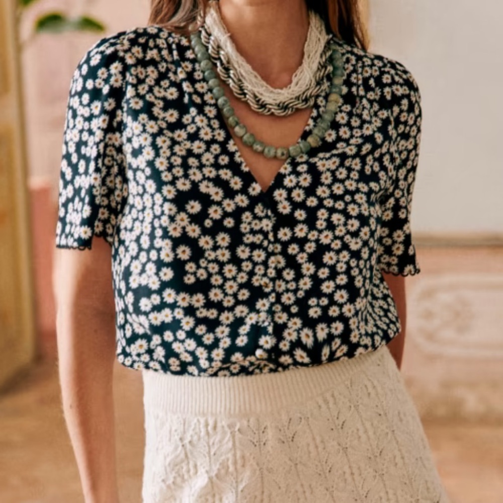 Sezane Indira Blouse in Daisy Size 46 (US 14)